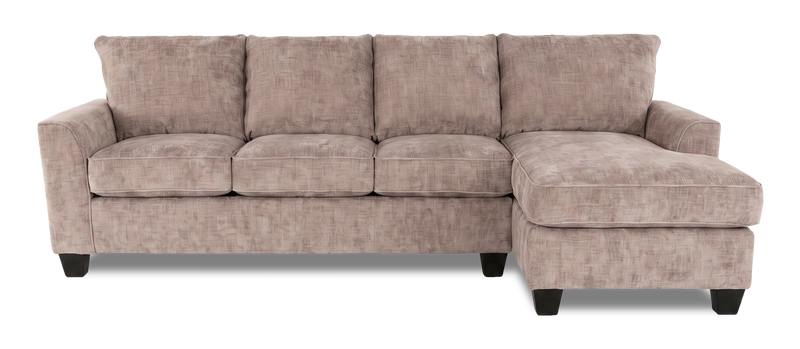 Sofa avec fauteuil long de droite personnalisable Arc de Sofa Lab fabriqué au Canada en tissu - Chenille Praline