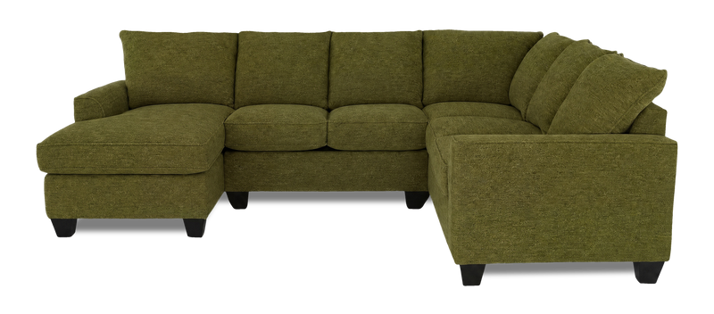 Sofa sectionnel de gauche 3 pièces avec fauteuil long personnalisable Arc de Sofa Lab fabriqué au Canada en tissu - Chenille Moss