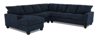  Sofa sectionnel de gauche 4 pièces avec fauteuil long personnalisable Arc de Sofa Lab fabriqué au Canada en tissu - Chenille Pacific