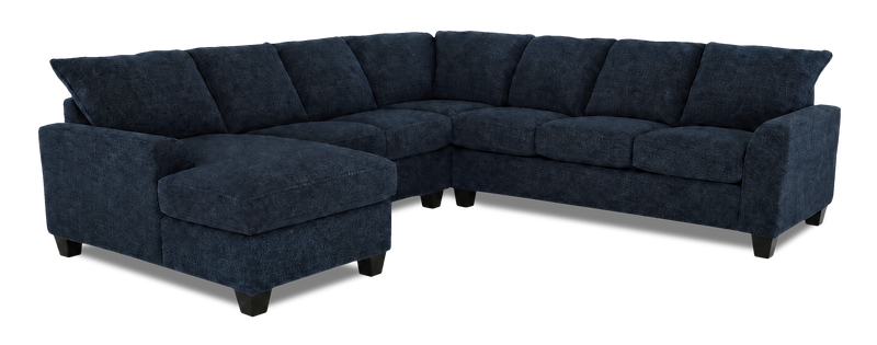 Sofa sectionnel de gauche 4 pièces avec fauteuil long personnalisable Arc de Sofa Lab fabriqué au Canada en tissu - Chenille Pacific