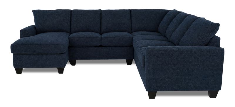Sofa sectionnel de gauche 4 pièces avec fauteuil long personnalisable Arc de Sofa Lab fabriqué au Canada en tissu - Chenille Pacific