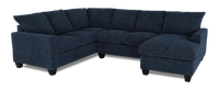 Sofa sectionnel de droite 3 pièces avec fauteuil long personnalisable Arc de Sofa Lab fabriqué au Canada en tissu - Chenille Pacific