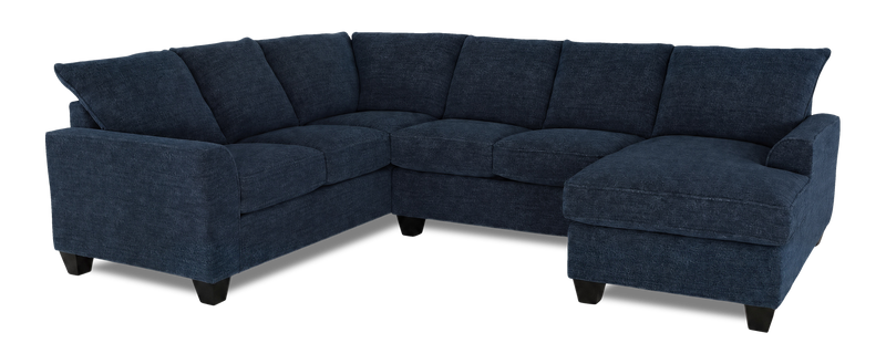 Sofa sectionnel de droite 3 pièces avec fauteuil long personnalisable Arc de Sofa Lab fabriqué au Canada en tissu - Chenille Pacific