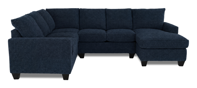 Sofa sectionnel de droite 3 pièces avec fauteuil long personnalisable Arc de Sofa Lab fabriqué au Canada en tissu - Chenille Pacific