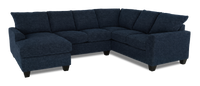  Sofa sectionnel de gauche 3 pièces avec fauteuil long personnalisable Arc de Sofa Lab fabriqué au Canada en tissu - Chenille Pacific