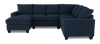 Made in Canada Customizable Sofa Lab Arc 3 Piece Left-Facing Fabric Sectional with Chaise - Chenille Pacific | Sofa sectionnel de gauche 3 pièces avec fauteuil long personnalisable Arc de Sofa Lab fabriqué au Canada en tissu - Chenille Pacific