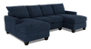 Sofa sectionnel avec deux fauteuils longs personnalisable Arc de Sofa Lab fabriqué au Canada en tissu - Chenille Pacific