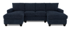 Made in Canada Customizable Sofa Lab Arc Fabric Double Chaise Sectional - Chenille Pacific | Sofa sectionnel avec deux fauteuils longs personnalisable Arc de Sofa Lab fabriqué au Canada en tissu - Chenille Pacific