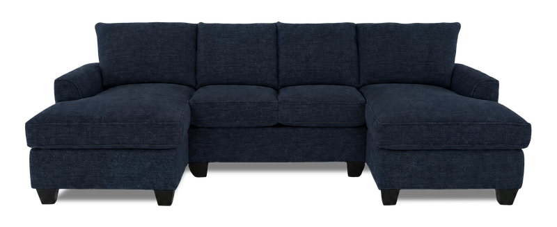 Sofa sectionnel avec deux fauteuils longs personnalisable Arc de Sofa Lab fabriqué au Canada en tissu - Chenille Pacific
