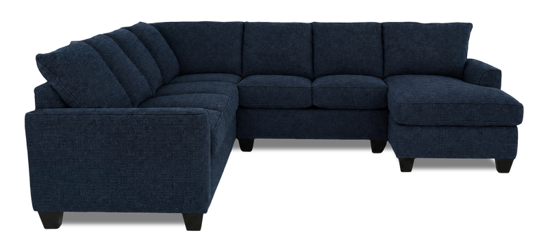 Sofa sectionnel de droite 4 pièces avec fauteuil long personnalisable Arc de Sofa Lab fabriqué au Canada en tissu - Chenille Pacific