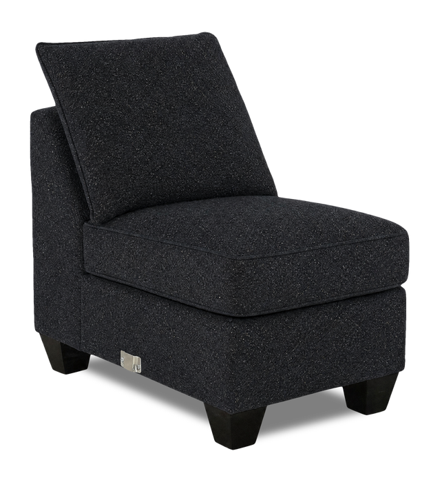 Fauteuil sans accoudoirs personnalisable Curve de Sofa Lab de 24 po fabriqué au Canada en tissu  - Teddy Raven