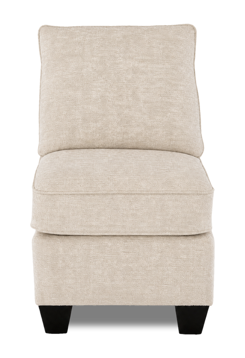 Fauteuil sans accoudoirs personnalisable Curve de Sofa Lab de 24 po fabriqué au Canada en tissu  - Plush Parchment
