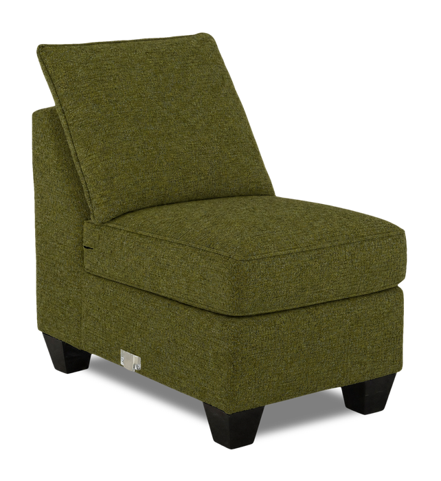 Fauteuil sans accoudoirs personnalisable Curve de Sofa Lab de 24 po fabriqué au Canada en tissu  - Chenille Moss