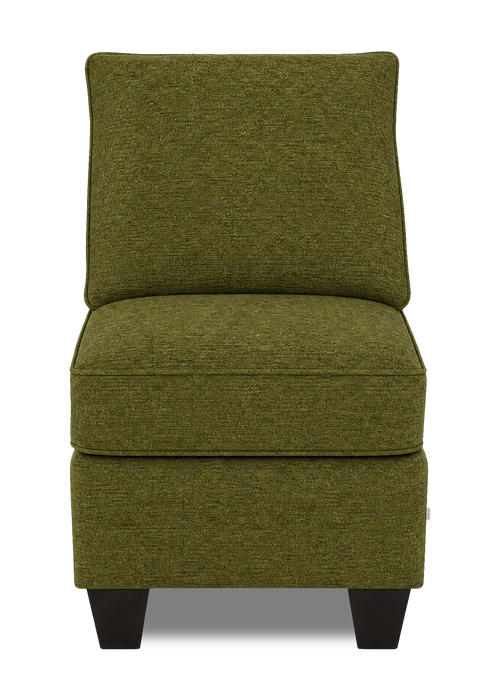 Fauteuil sans accoudoirs personnalisable Curve de Sofa Lab de 24 po fabriqué au Canada en tissu  - Chenille Moss