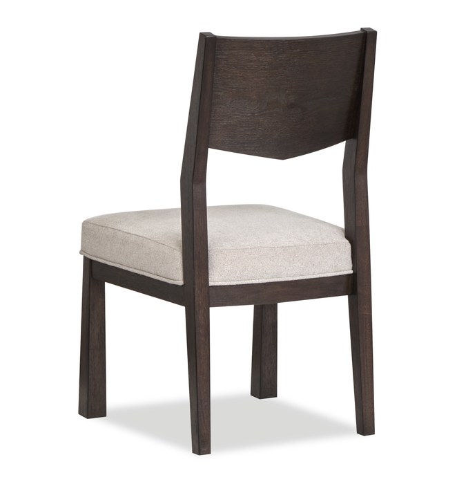 Chaise de salle à manger Arden en bois avec siège rembourré en tissu - brun espresso et beige 