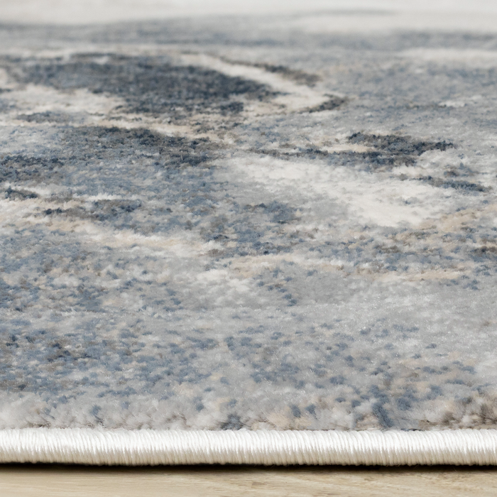 Carpette ronde Asel bleue - 7 pi x 7 pi
