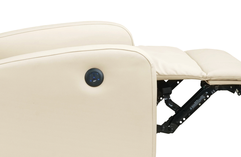 Fauteuil à inclinaison électrique Asher de 31.5 po en cuir véritable - beige