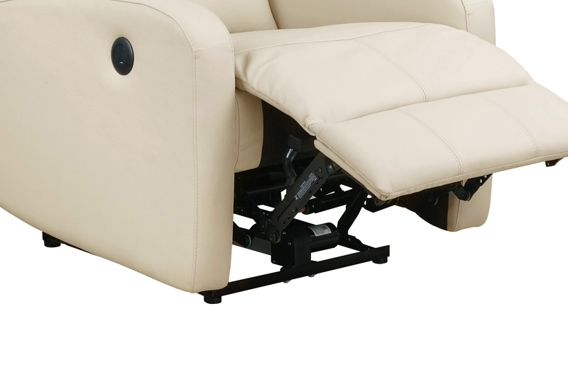 Fauteuil à inclinaison électrique Asher de 31.5 po en cuir véritable - beige