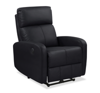 Fauteuil à inclinaison électrique Asher de 31.5 po en cuir véritable - noir