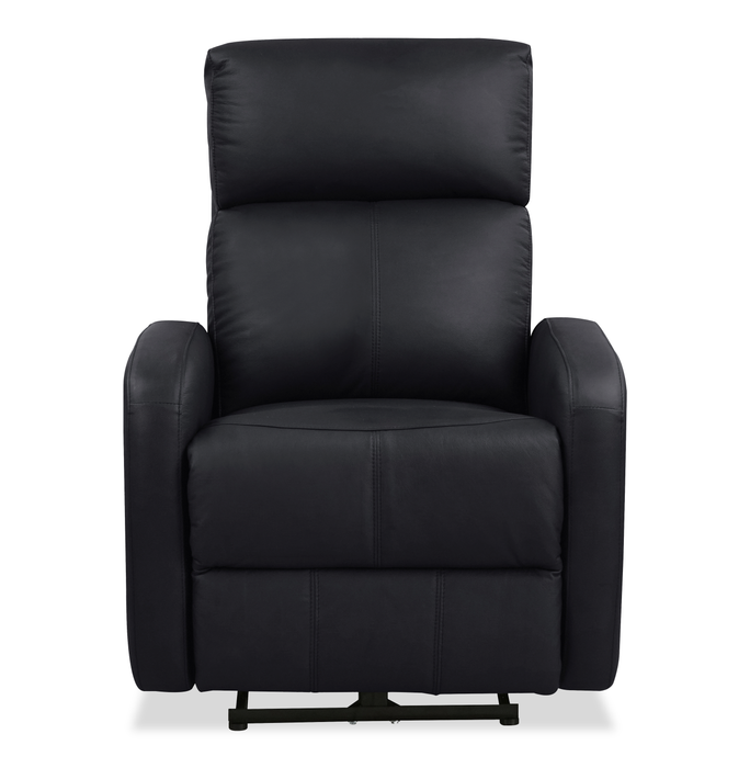 Fauteuil à inclinaison électrique Asher de 31.5 po en cuir véritable - noir