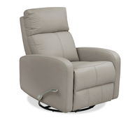  Fauteuil à inclinaison électrique Asher de 31.5 po en cuir véritable - gris clair