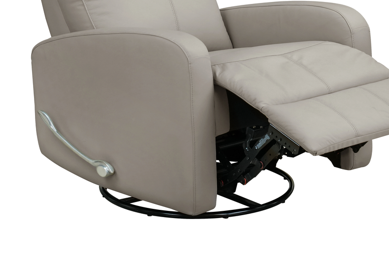 Fauteuil à inclinaison électrique Asher de 31.5 po en cuir véritable - gris clair
