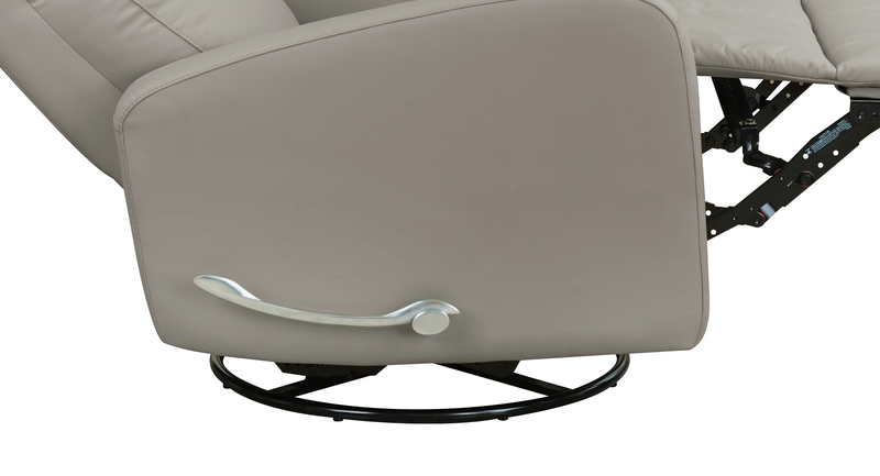 Fauteuil à inclinaison électrique Asher de 31.5 po en cuir véritable - gris clair
