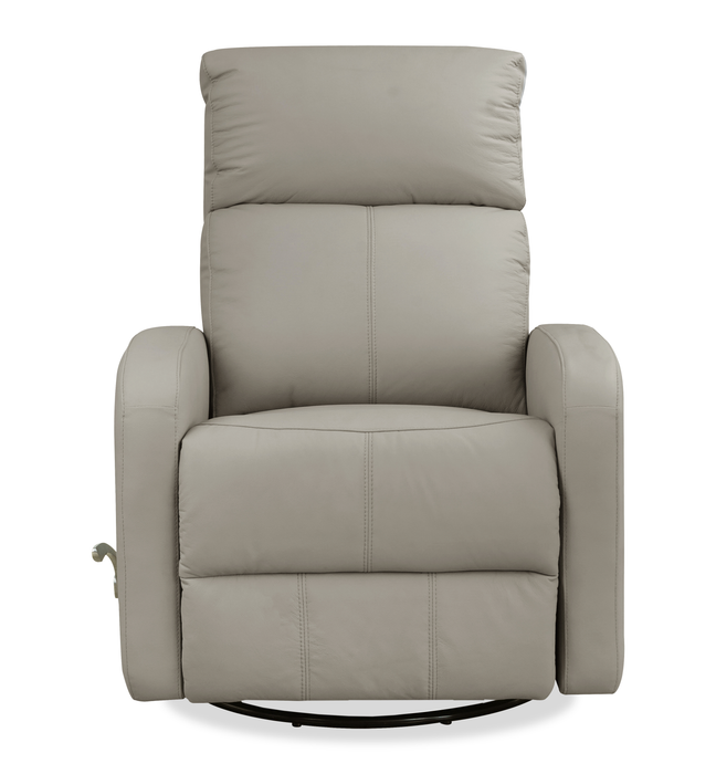 Fauteuil à inclinaison électrique Asher de 31.5 po en cuir véritable - gris clair