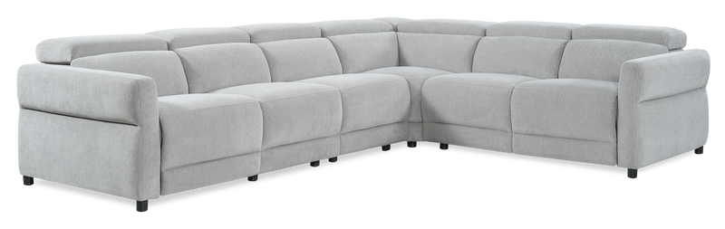 Sofa sectionnel à inclinaison électrique Aspen de Cindy Crawford Home 4 pièces avec fauteuil sans inclinable - argenté