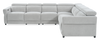 Cindy Crawford Home Aspen 4-Piece Power Reclining Sectional with Armless Chair - Silver | Sofa sectionnel à inclinaison électrique Aspen de Cindy Crawford Home 4 pièces avec fauteuil sans inclinable - argenté