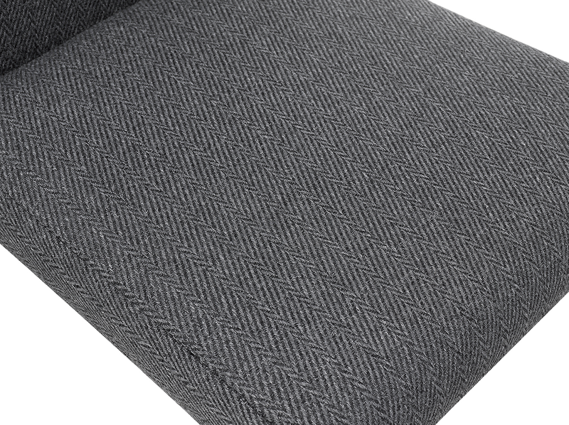 Chaise de salle à manger Atlas en métal avec coussin de siège et de dossier en tissu - grise