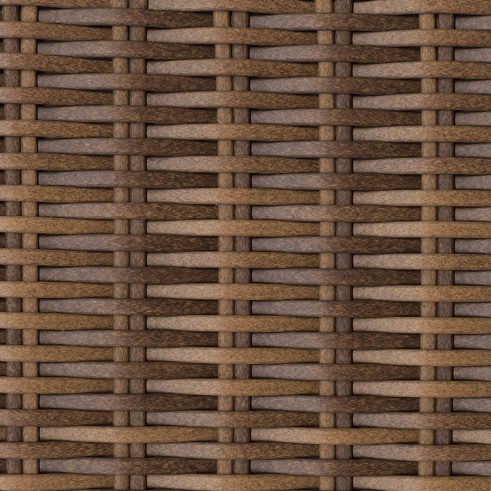 Table de bout Banff pour la terrasse à l’extérieur - osier en résine et aluminium, résistante aux intempéries - brune et beige