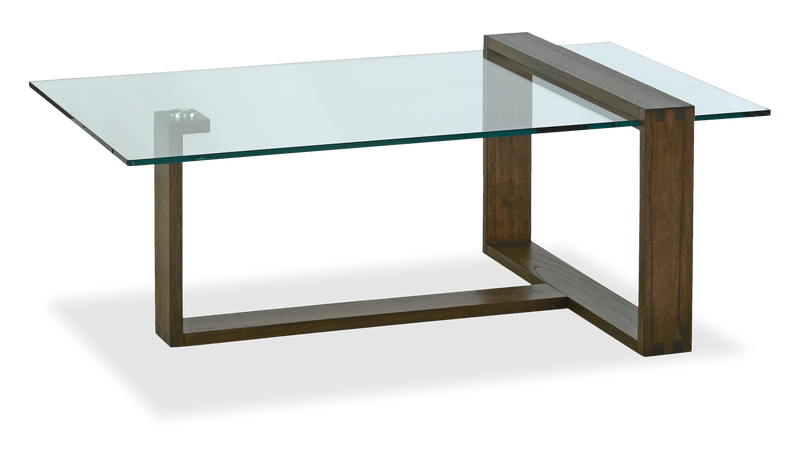Table à café rectangulaire Bartley de 48 po avec dessus en verre - gland