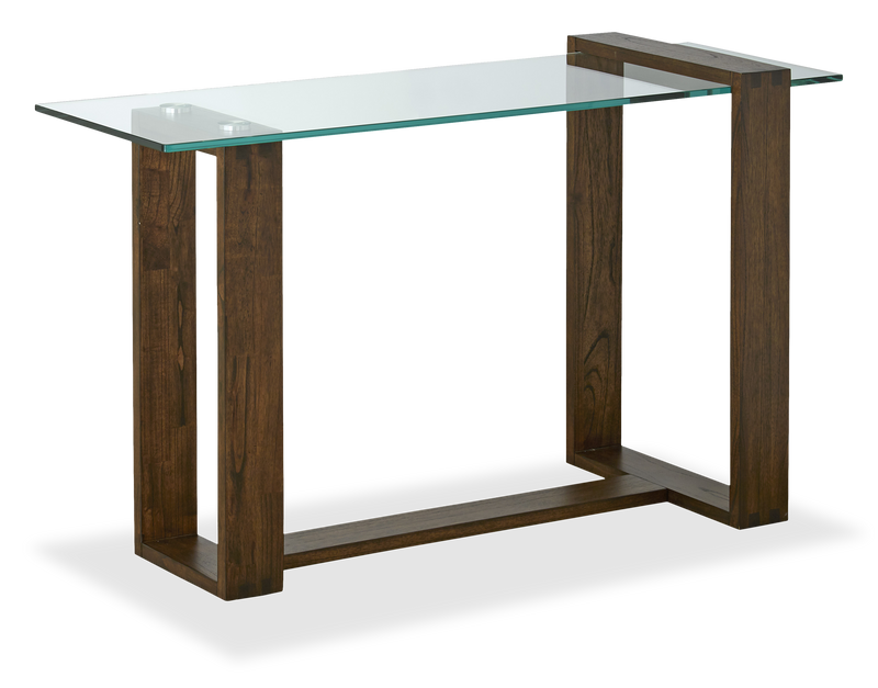Table de salon rectangulaire Bartley de 40 po avec dessus en verre - gland