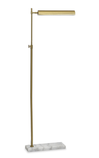  Lampe à pied Baylor de 15 po avec abat-jour en métal et base en marbre véritable - laiton