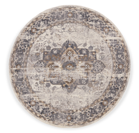  Carpette ronde Blanche multicolore - 7 pi x 7 pi