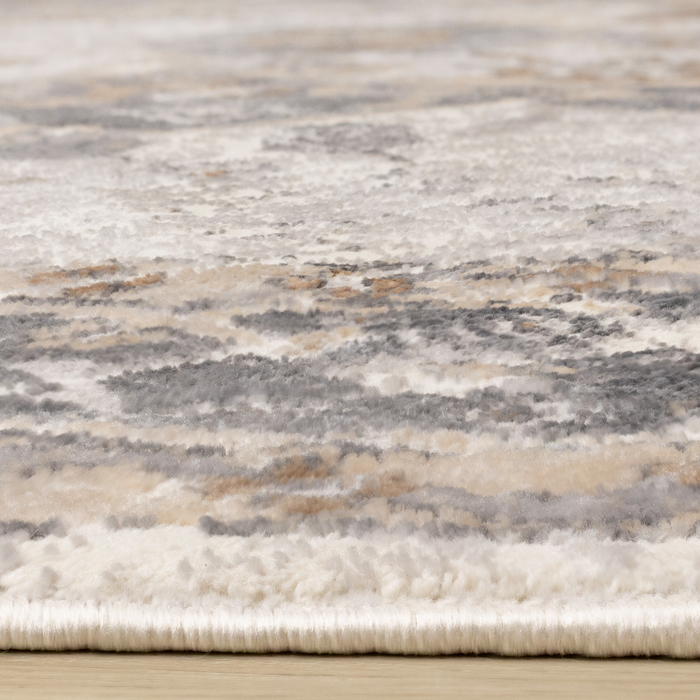Carpette ronde Blanche multicolore - 7 pi x 7 pi