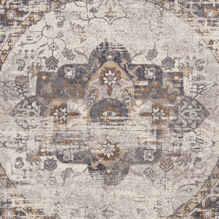 Carpette ronde Blanche multicolore - 7 pi x 7 pi