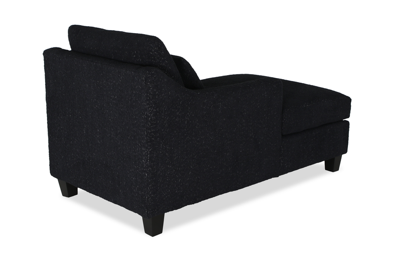 Fauteuil long d’appoint personnalisable de Sofa Lab de 36 po fabriqué au Canada en tissu avec pattes en bois - Teddy Raven 