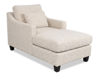 Fauteuil long d’appoint personnalisable de Sofa Lab de 36 po fabriqué au Canada en tissu avec pattes en bois - Chenille White