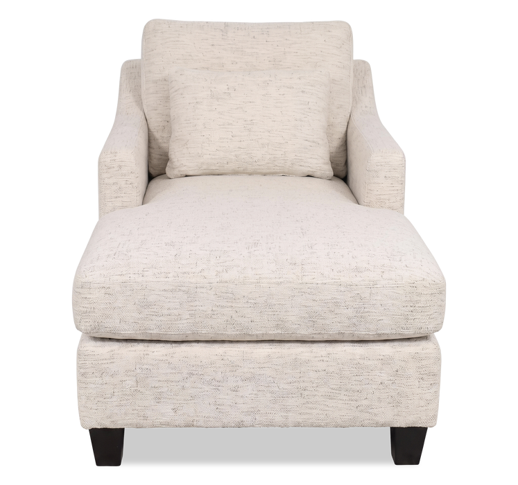 Fauteuil long d’appoint personnalisable de Sofa Lab de 36 po fabriqué au Canada en tissu avec pattes en bois - Chenille White