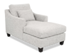 Fauteuil long d’appoint personnalisable de Sofa Lab de 36 po fabriqué au Canada en tissu avec pattes en bois - Plush Oyster 