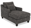 Fauteuil long d’appoint personnalisable de Sofa Lab de 36 po fabriqué au Canada en tissu avec pattes en bois - Plush Charcoal 