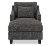 Made in Canada Sofa Lab Customizable 36" Fabric Accent Chaise with Wood Legs – Plush Charcoal  | Fauteuil long d’appoint personnalisable de Sofa Lab de 36 po fabriqué au Canada en tissu avec pattes en bois - Plush Charcoal