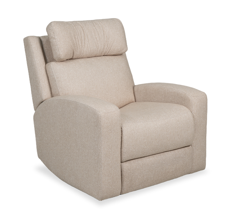 Fauteuil à coulissement automatique et à inclinaison électrique Charlotte de 36,6 po en tissu avec appuie-tête électrique - sable 