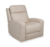 Fauteuil à coulissement automatique et à inclinaison électrique Charlotte de 36,6 po en tissu avec appuie-tête électrique - sable