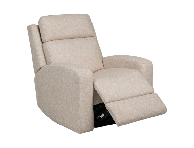 Fauteuil à coulissement automatique et à inclinaison électrique Charlotte de 36,6 po en tissu avec appuie-tête électrique - sable 