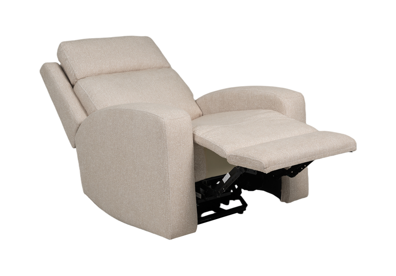 Fauteuil à coulissement automatique et à inclinaison électrique Charlotte de 36,6 po en tissu avec appuie-tête électrique - sable 