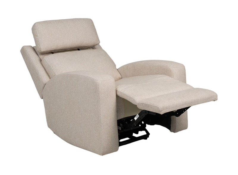 Fauteuil à coulissement automatique et à inclinaison électrique Charlotte de 36,6 po en tissu avec appuie-tête électrique - sable 