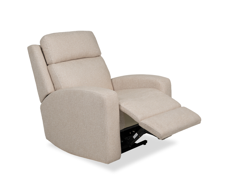 Fauteuil à coulissement automatique et à inclinaison électrique Charlotte de 36,6 po en tissu avec appuie-tête électrique - sable 